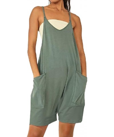 Women's Jumpsuits,Baggy Cami Overall Shorts for Women Summer Casual Rompers Shorts Solid Color Jumpsuits with Pockets Pants A...