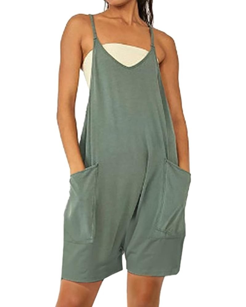 Women's Jumpsuits,Baggy Cami Overall Shorts for Women Summer Casual Rompers Shorts Solid Color Jumpsuits with Pockets Pants A...