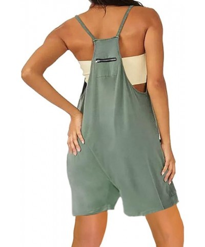 Women's Jumpsuits,Baggy Cami Overall Shorts for Women Summer Casual Rompers Shorts Solid Color Jumpsuits with Pockets Pants A...