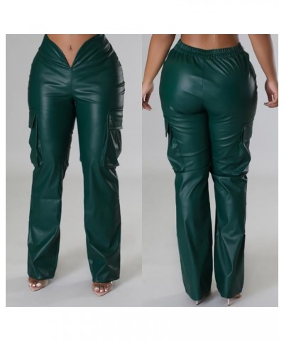 Sweat Pants Women Casual Plus Size Women's Sexy Mid Waist Faux Leather Leggings Stretch Leather Women Jogger Pants Pu1-green ...