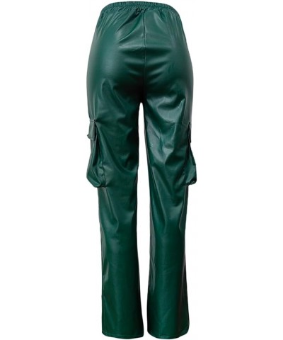 Sweat Pants Women Casual Plus Size Women's Sexy Mid Waist Faux Leather Leggings Stretch Leather Women Jogger Pants Pu1-green ...