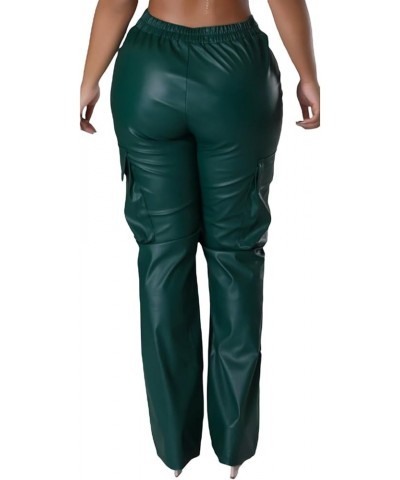 Sweat Pants Women Casual Plus Size Women's Sexy Mid Waist Faux Leather Leggings Stretch Leather Women Jogger Pants Pu1-green ...