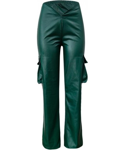 Sweat Pants Women Casual Plus Size Women's Sexy Mid Waist Faux Leather Leggings Stretch Leather Women Jogger Pants Pu1-green ...