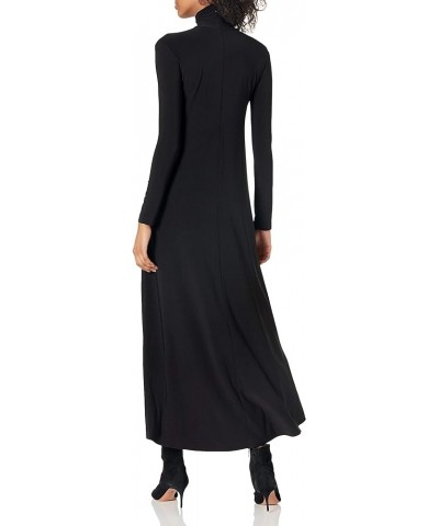 Women's Long Sleeve Turtle Long Swing Dress Black $63.00 Dresses