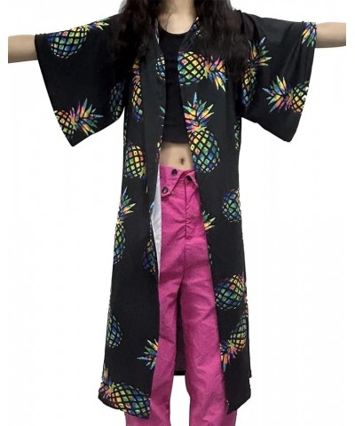 Women Half Sleeve Long Cardigan, Plus Size Summer Kimono Cloak Loose Casual Resort Wear Blouse Cyan Polynesia Sea Turtle $15....