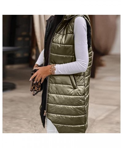 Long Puffer Vest for Womens Sleeveless with Hood Long Down Vest with Stand Collar Thick Hooded Sleeveless Long Coats Jacket B...