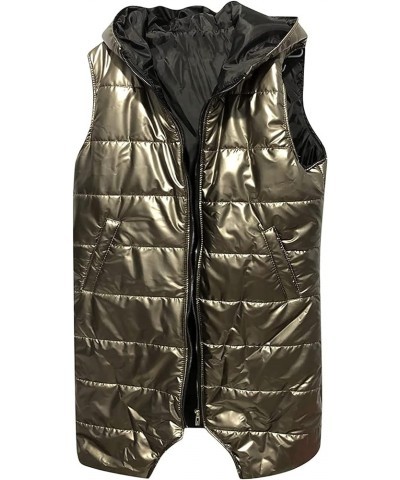 Long Puffer Vest for Womens Sleeveless with Hood Long Down Vest with Stand Collar Thick Hooded Sleeveless Long Coats Jacket B...