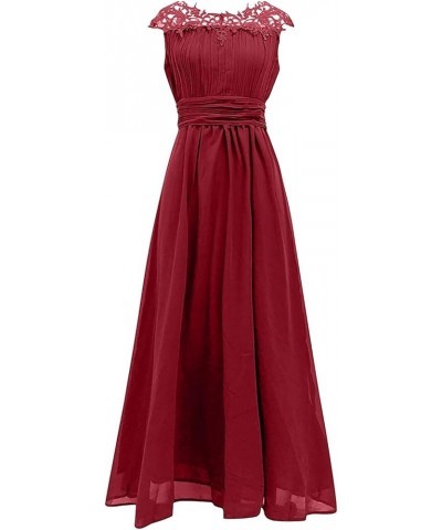 Womens Wedding Guest Dress Short Sleeve Formal Dress Elegant Prom Gowns Classy Brideamaid Maxi Dress A Line Dresses Wa1-red $...