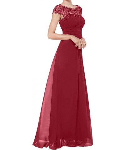 Womens Wedding Guest Dress Short Sleeve Formal Dress Elegant Prom Gowns Classy Brideamaid Maxi Dress A Line Dresses Wa1-red $...