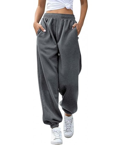 Women's Casual Baggy Sweatpants Athletic Workout Drawstring High Waisted Cinch Bottom Gym Lounge Joggers with Pockets Dark Gr...