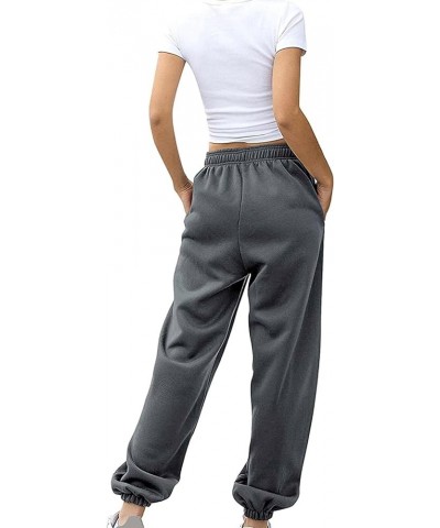 Women's Casual Baggy Sweatpants Athletic Workout Drawstring High Waisted Cinch Bottom Gym Lounge Joggers with Pockets Dark Gr...