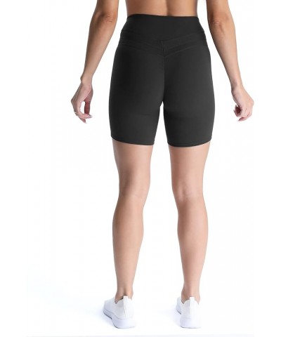 High Waisted Workout Shorts for Women Scrunch Tummy Control Luna Buttery Soft Yoga Shorts 6 Black $13.44 Activewear