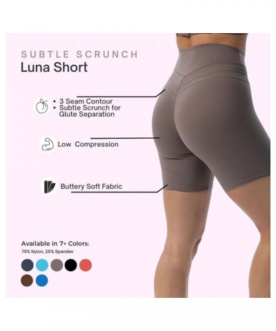 High Waisted Workout Shorts for Women Scrunch Tummy Control Luna Buttery Soft Yoga Shorts 6 Black $13.44 Activewear