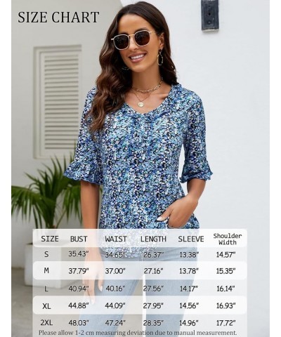 Womens Short Sleeve Summer Tops - 2023 Womens Tops Elegant T Shirts Blouses Casual Tunic Tops Floral Cotton Business Blouse B...