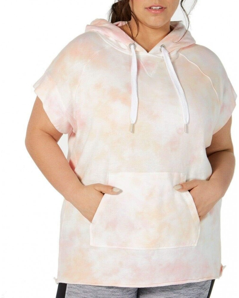 CALVIN KLEIN Womens Pink Tie Dye Short Sleeve Hooded Hoodie Sweater Plus US Size: 3X $18.00 Hoodies & Sweatshirts