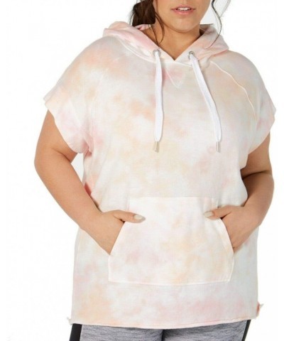 CALVIN KLEIN Womens Pink Tie Dye Short Sleeve Hooded Hoodie Sweater Plus US Size: 3X $18.00 Hoodies & Sweatshirts