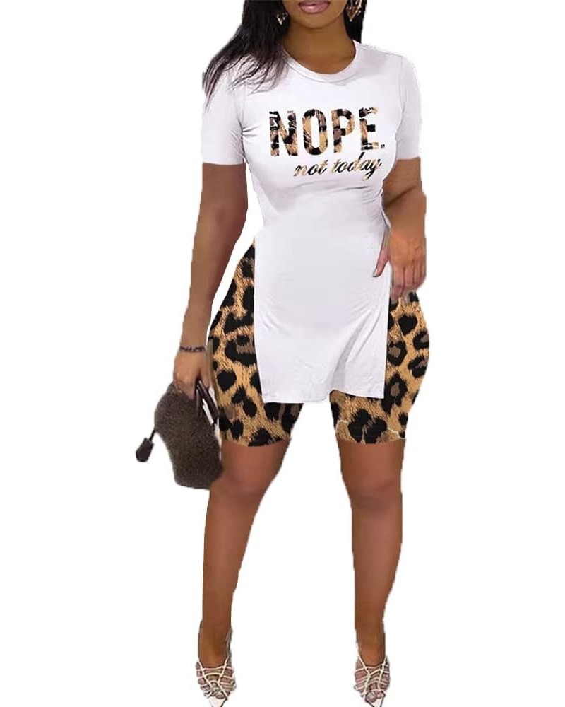 Sexy Two Piece Outfits for Women Plus Size Clubwear Bodycon Tie Dye Lounge Sets Leopard Print Tops Bronze $14.49 Jumpsuits