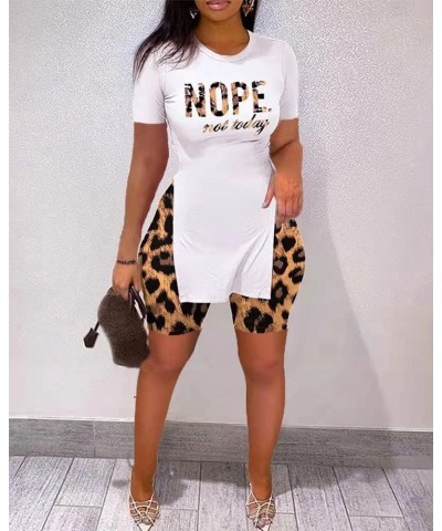 Sexy Two Piece Outfits for Women Plus Size Clubwear Bodycon Tie Dye Lounge Sets Leopard Print Tops Bronze $14.49 Jumpsuits