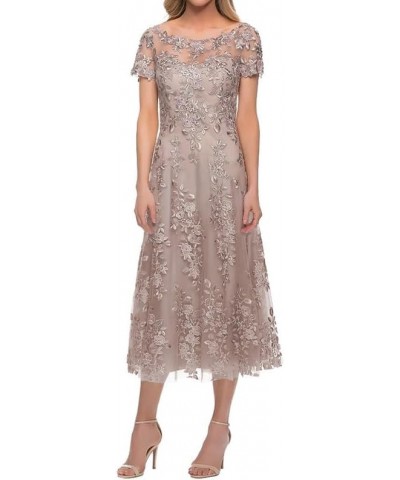 Mother of The Bride Dresses Tulle Mother of The Groom Dresses Applique Wedding Guest Dresses for Women Champagne $49.39 Dresses