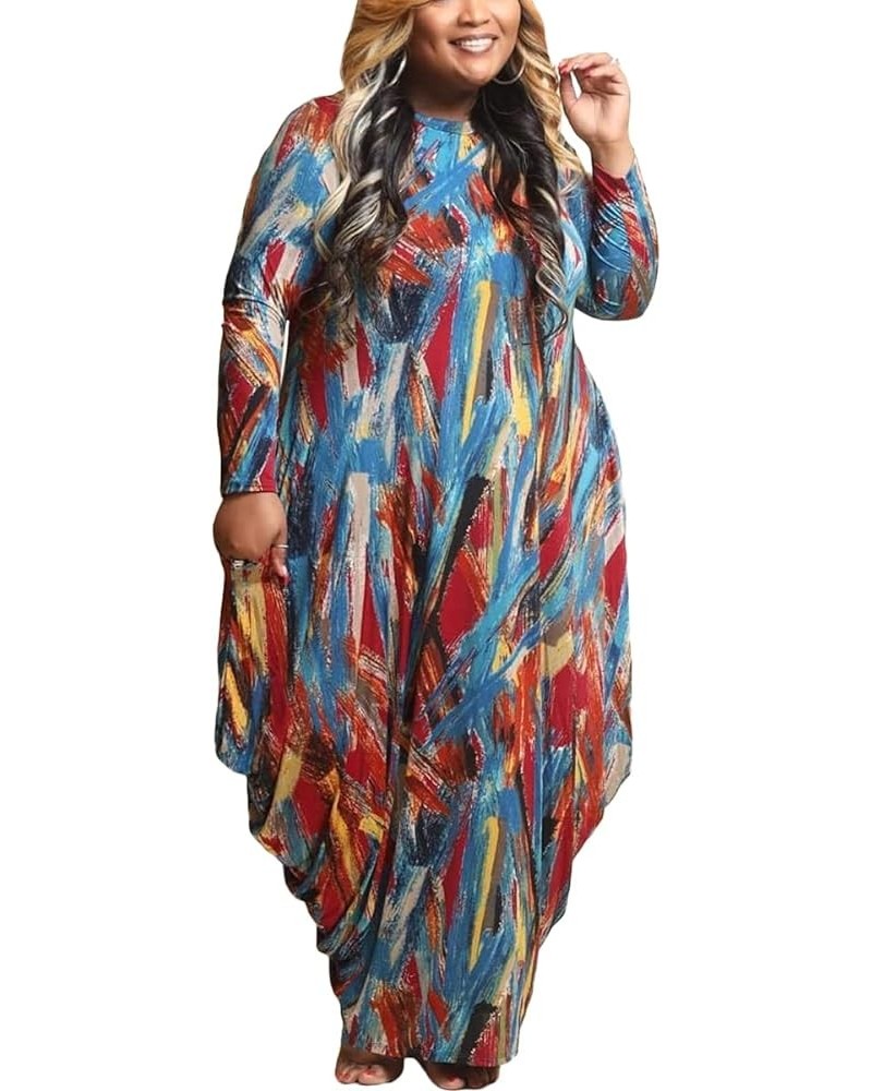 Women's Casual Maxi Dress Sleeveless Tie Dye Spaghetti Strap Summer Plus Size Swing Sundress with Pockets 9346-tie Dye $10.00...