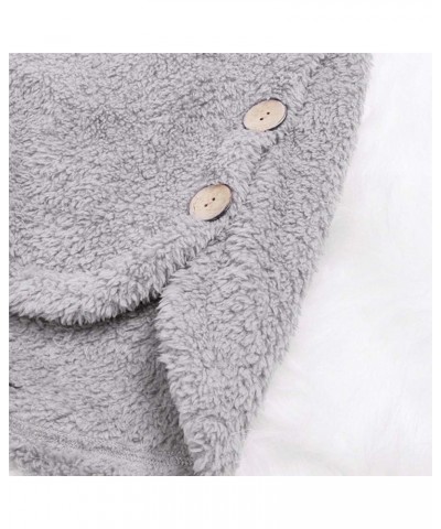 Winter Jackets for Women Plus Size Cute Bear Ears Coats Thicken Warm Lined Jacket Button Soft Hooded Cardigans Sherpa Jacket ...