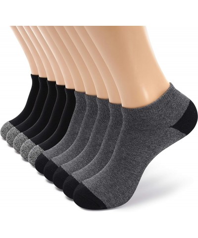 Women's and Men's 4-10 Pack Cotton Cushioned Low Cut Ankle Socks Grey(5), Black(5) $14.74 Socks