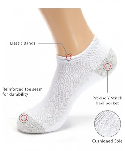 Women's and Men's 4-10 Pack Cotton Cushioned Low Cut Ankle Socks Grey(5), Black(5) $14.74 Socks