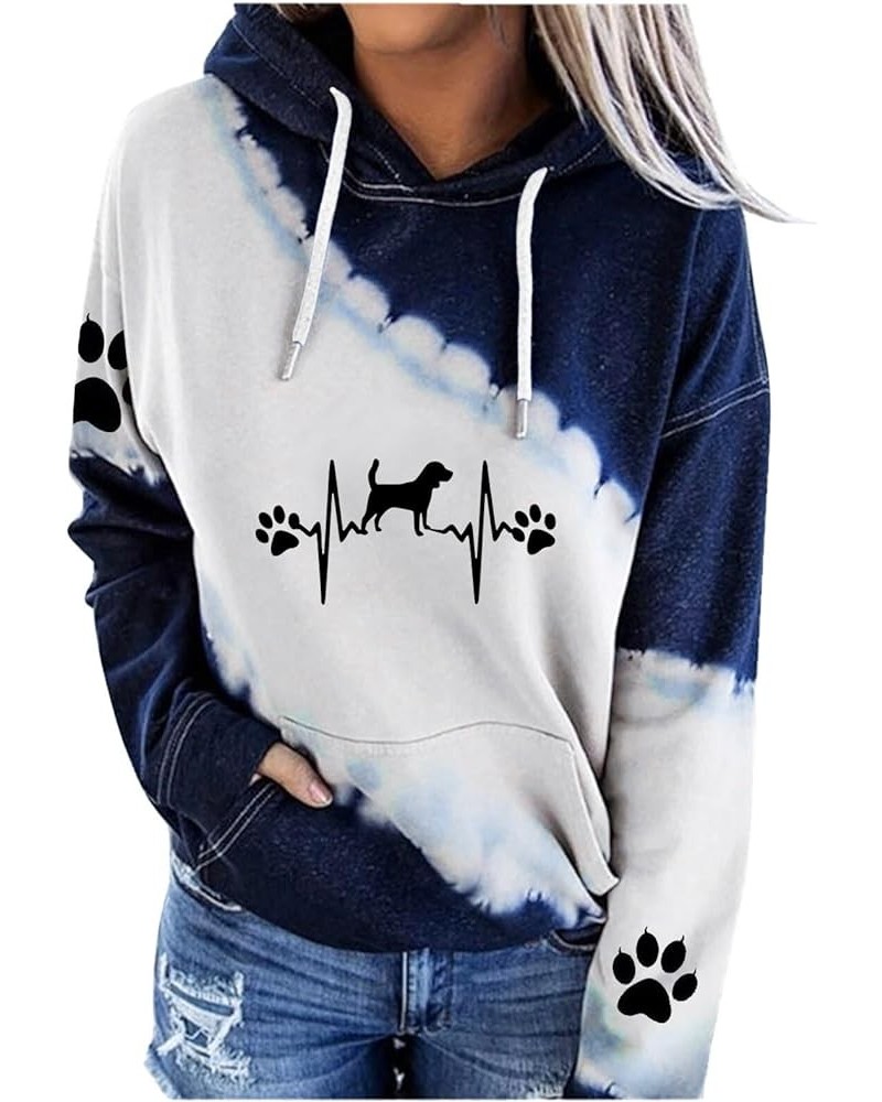 Women's Dog Mom Hoodie Dog Paw Long Sleeve Shirt Dog Mom Sweatshirts Pullover Gift Tops for Women Teen Girls Dec New3a-grey $...