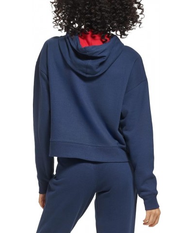 womens Soft Fleece Diagonal Color Block Hoodie Navy $26.94 Hoodies & Sweatshirts