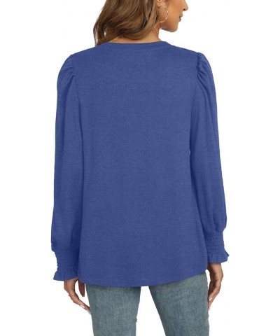 Women Long Sleeve Shirts Casual Fashion Blouses Dressy Trendy Tunic Tops Blue $8.84 Tops