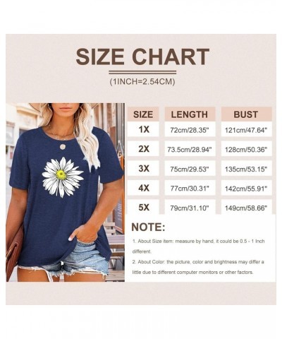 Women Plus Size Tops Daisy Graphic Tee Shirts Casual Cute Dandelion Tshirt Plus Size Clothes Tops A-blue2 $8.24 Tops