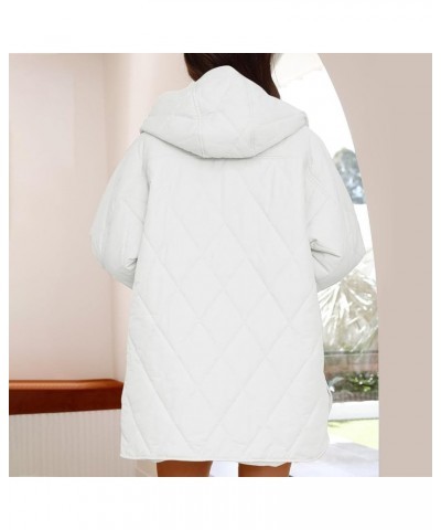 Puffer Jacket Womens Hooded Oversized Quilted Pullover Lightweight Warm Womens Winter Coats Outwear White $14.03 Jackets