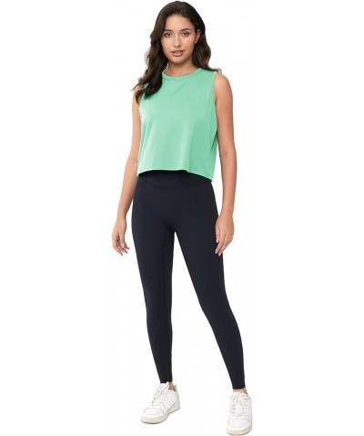 Women's Crop Tops UPF 50+ Workout Cropped Tank Tops Athletic Shirts Sun Protection Quick Dry Yoga Gym Tees Mint Green $10.33 ...