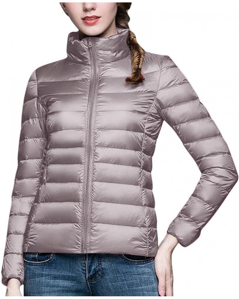 Women's Winter Jackets Lightweight Long Sleeve Warm Down Outerwear Packable Full Zip Up Puffer Jacket Quilted Coats Khaki $9....