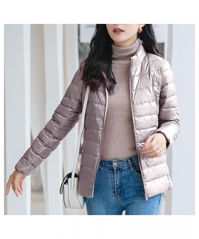 Women's Winter Jackets Lightweight Long Sleeve Warm Down Outerwear Packable Full Zip Up Puffer Jacket Quilted Coats Khaki $9....