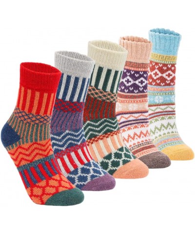 Womens Super Thick Wool Socks - Soft Warm Comfort Casual Crew Winter Socks (Pack of 3-5), Multicolor J-normal Thick 5pack Mix...