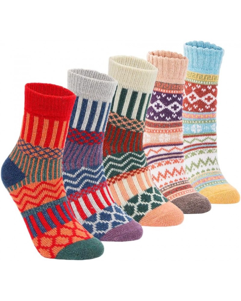 Womens Super Thick Wool Socks - Soft Warm Comfort Casual Crew Winter Socks (Pack of 3-5), Multicolor J-normal Thick 5pack Mix...