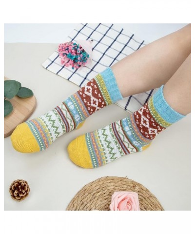 Womens Super Thick Wool Socks - Soft Warm Comfort Casual Crew Winter Socks (Pack of 3-5), Multicolor J-normal Thick 5pack Mix...