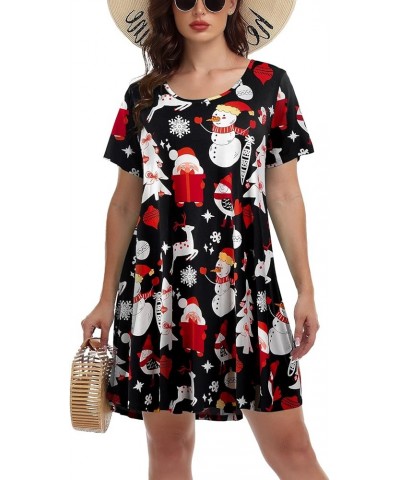 Womens Summer Casual T Shirt Dresses Short Sleeve Swing Tunic Dress Flower47 $17.35 Dresses