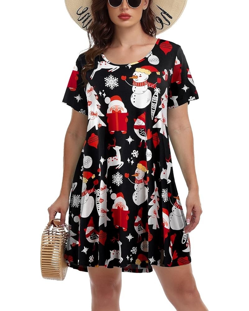 Womens Summer Casual T Shirt Dresses Short Sleeve Swing Tunic Dress Flower47 $17.35 Dresses