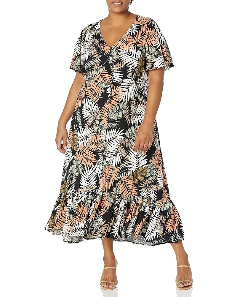 Women's Plus Size Maxi Sasha Fltr SLV Palm $19.19 Dresses