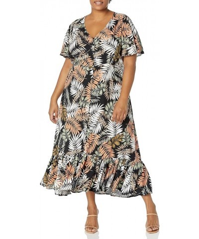 Women's Plus Size Maxi Sasha Fltr SLV Palm $19.19 Dresses