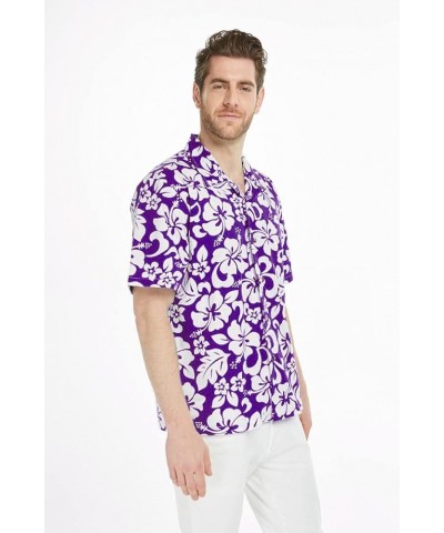 Matchable Family Hawaiian Luau Men Women Girl Boy Clothes in Classic Vintage Hibiscus Purple Men Men Short Sleeve $14.31 Jewelry