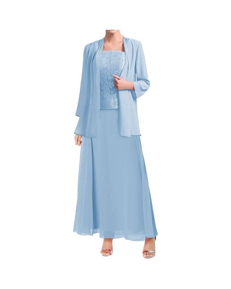 Mother of The Bride Dresses Lace Wedding Guest Dresses for Women Mother of The Groom Dresses with Jacket Light Blue $30.80 Dr...