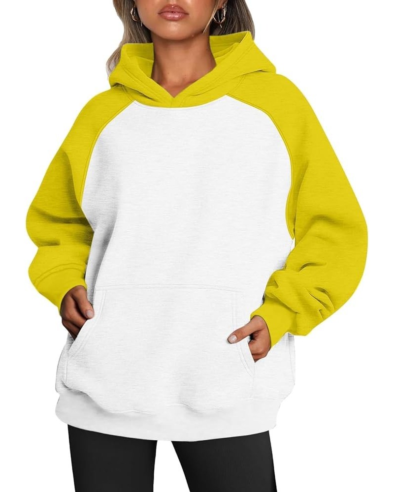 Women's Long Sleeve Hoodies Casual Color Block Sweatshirt Overszied Pullover Tops with Pocket 2023 Fall Clothes E $11.99 Hood...