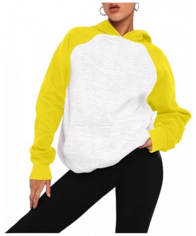 Women's Long Sleeve Hoodies Casual Color Block Sweatshirt Overszied Pullover Tops with Pocket 2023 Fall Clothes E $11.99 Hood...