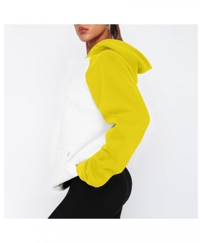 Women's Long Sleeve Hoodies Casual Color Block Sweatshirt Overszied Pullover Tops with Pocket 2023 Fall Clothes E $11.99 Hood...