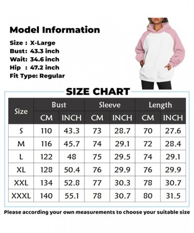 Women's Long Sleeve Hoodies Casual Color Block Sweatshirt Overszied Pullover Tops with Pocket 2023 Fall Clothes E $11.99 Hood...