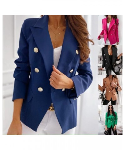 Womens Casual Blazer Jacket Pockets Long Sleeve Open Front Work Office Blazer Lapel Button Jacket 20-rose $14.88 Blazers