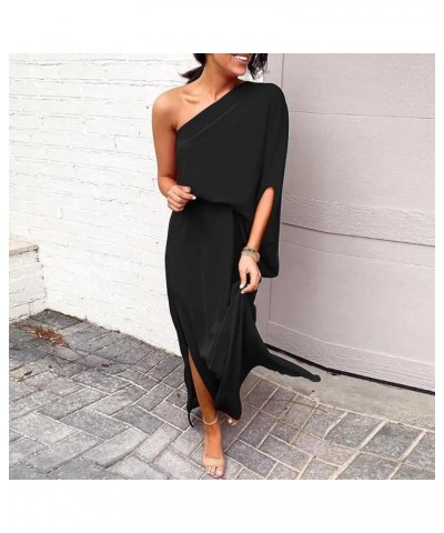 Summer Dresses for Women 2023 Floral One Shoulder Dress Casual Summer Fashion Vacation Beach Sundresses Plus Size C-black $11...